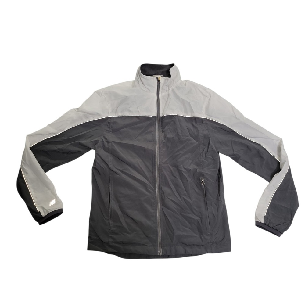 New‎ Balance Women's Gray & White Running Sport Jacket Windbreaker Small